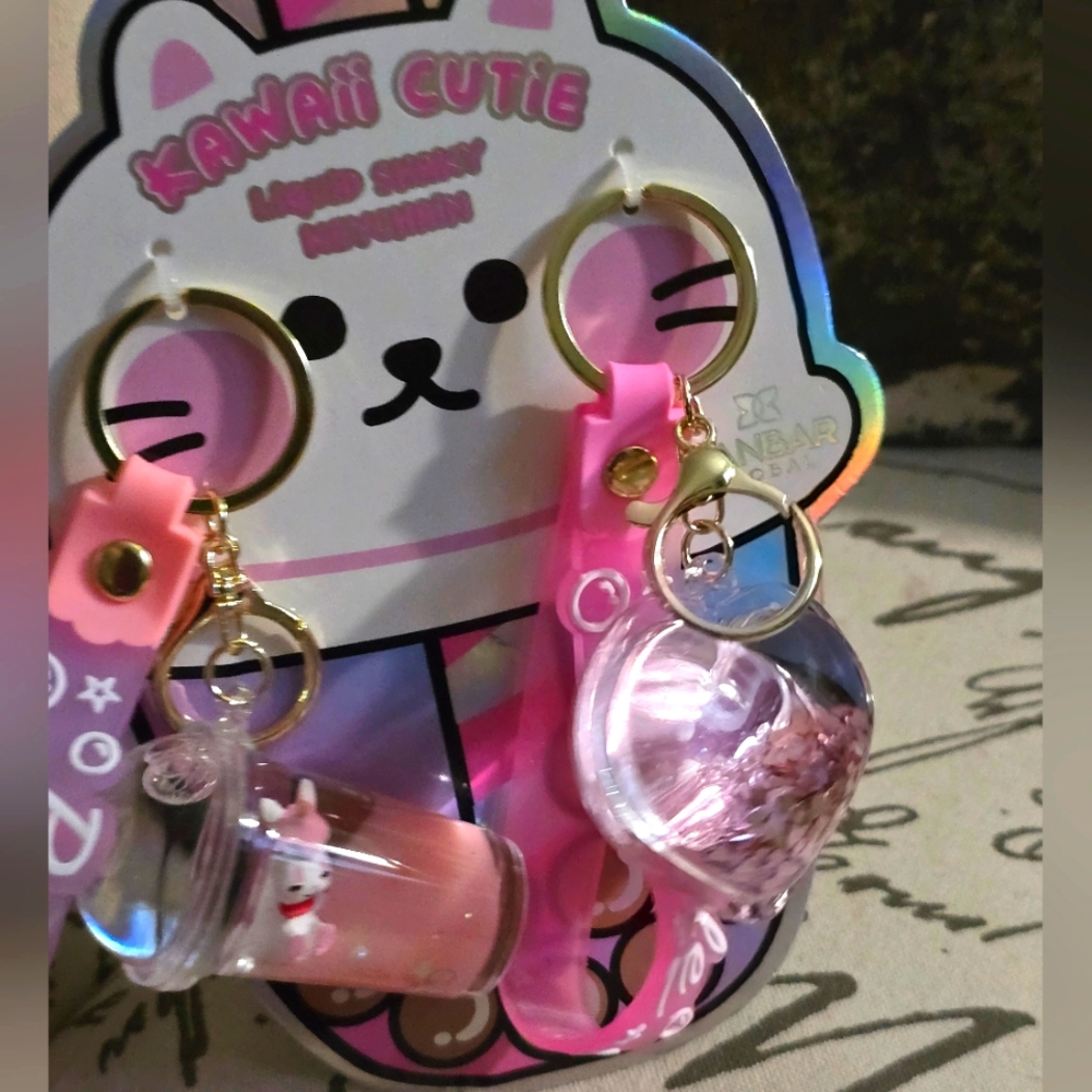 Kawaii Cutie Liquid Shaky 2 Bag Charm / Keychain Pack NEW